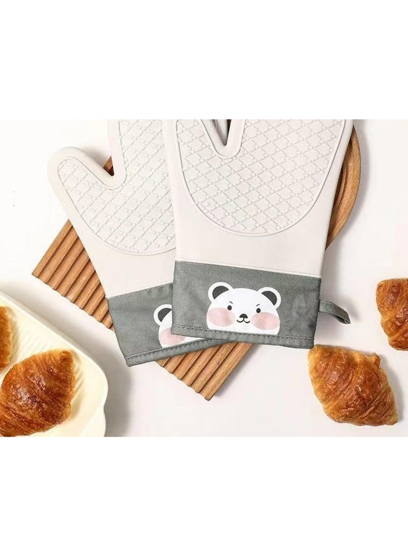 قفاز سيليكون مقاوم للحرارة يحمي اليدين ويمنع الانزلاق أثناء التعامل مع الفرن والمطبخ. - Image 3